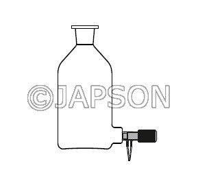 Quartz Aspirator Bottle with Silicon Stopper & Screw Type Teflon Stopcock Quartz Aspirator Bottle with Silicon Stopper & Screw Type Teflon Stopcock